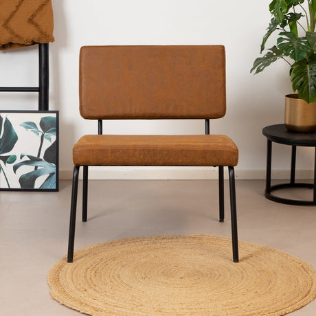 Industrial armchair Espen cognac eco-leather - image 3