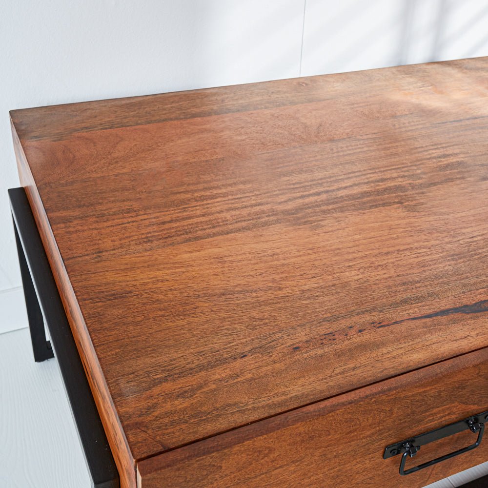 TV Furniture Emma Dimehouse Brown LxWxH 148x82x52 Mango wood Detail photo of leaf