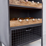 Wine cabinet Nero Dimehouse Brown LxWxH 183x72x42 Mango wood Atmospheric photo detail