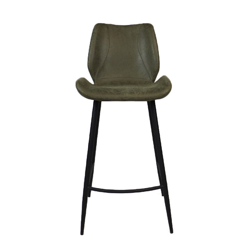 Industrial bar stool Barrel olive green eco-leather 69 cm - image 8