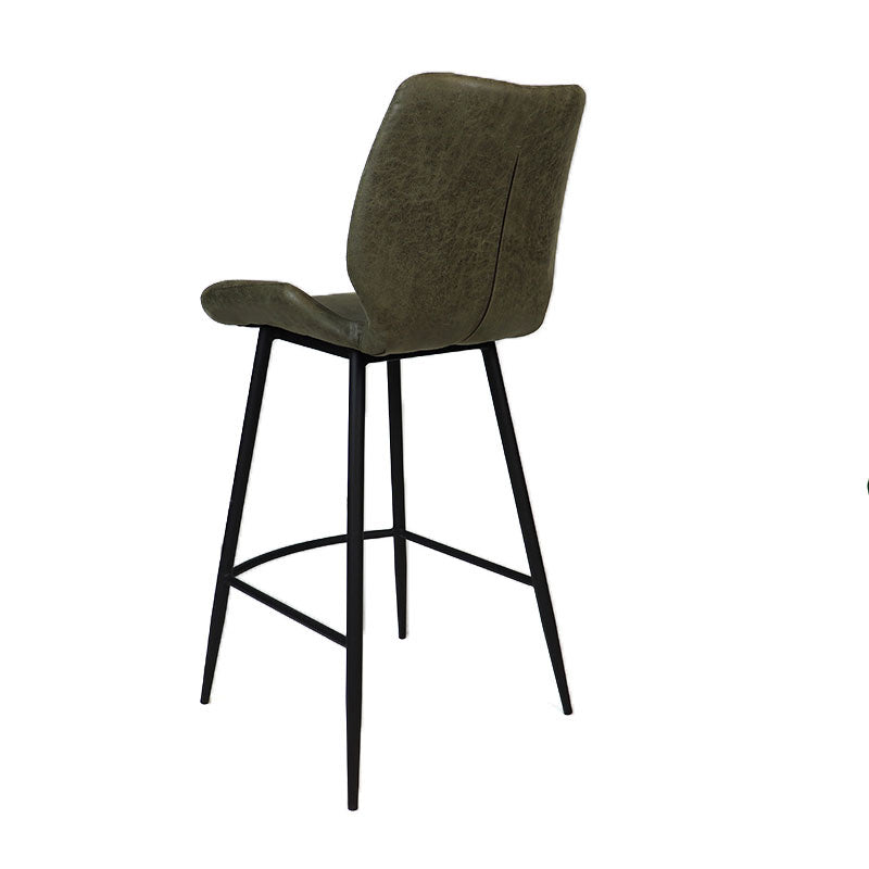 Industrial bar stool Barrel olive green eco-leather 69 cm - image 9