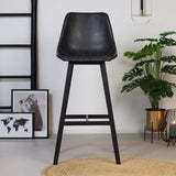 Industrial bar stool Lauren anthracite PU leather 76 cm - image 3