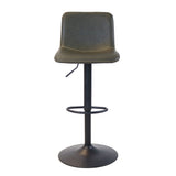 Industrial Bar Stool Texas rotatable eco-leather olive green 60-76cm 45 cm wide