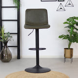 Industrial Bar Stool Texas rotatable eco-leather olive green 60-76cm 45 cm wide