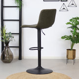 Industrial Bar Stool Texas rotatable eco-leather olive green 60-76cm 45 cm wide