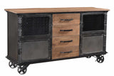 Sideboard Bryce Dimehouse Brown LxWxH 153x80x40 Mango wood White photo diagonal front view