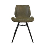 Industrial dining room chair Barrel olive green eco-leather - image 6