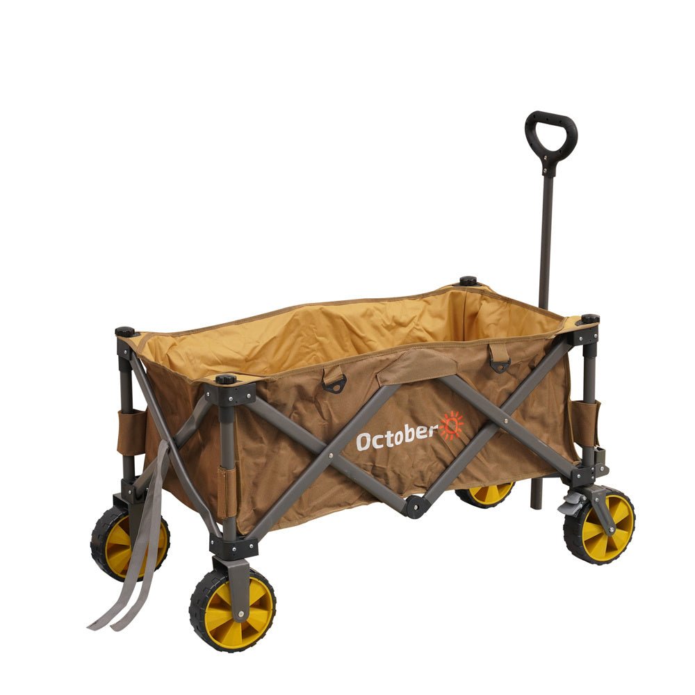 Trolley Inklapbare bolderkar bruin 90x50x55 cm Dimehouse Bruin LxBxH 75x28x28 Aluminium Witfoto schuin vooraanzicht