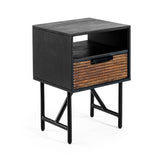 Industrial bedside table Karel 1 drawer