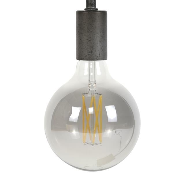 Lichtbron LED filament Bol Ø12,5 Smoke DH Interior Grijs LxBxH 18x13x13 Glas Witfoto vooraanzicht