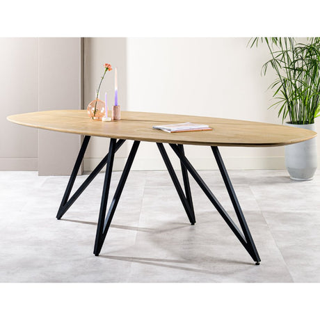 Dining table Miami DH Interior Brown Mango wood Atmospheric photo front view