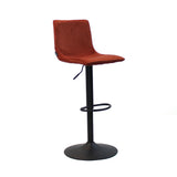 Velvet bar stool Frenkie copper 60-76 cm, 45 cm wide