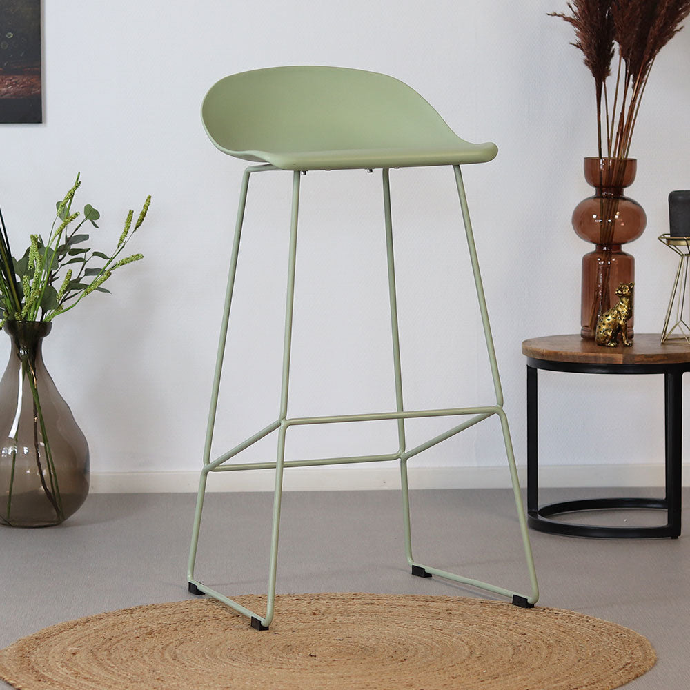 Bar stool Ellen green Scandinavian design 76 cm - image 1