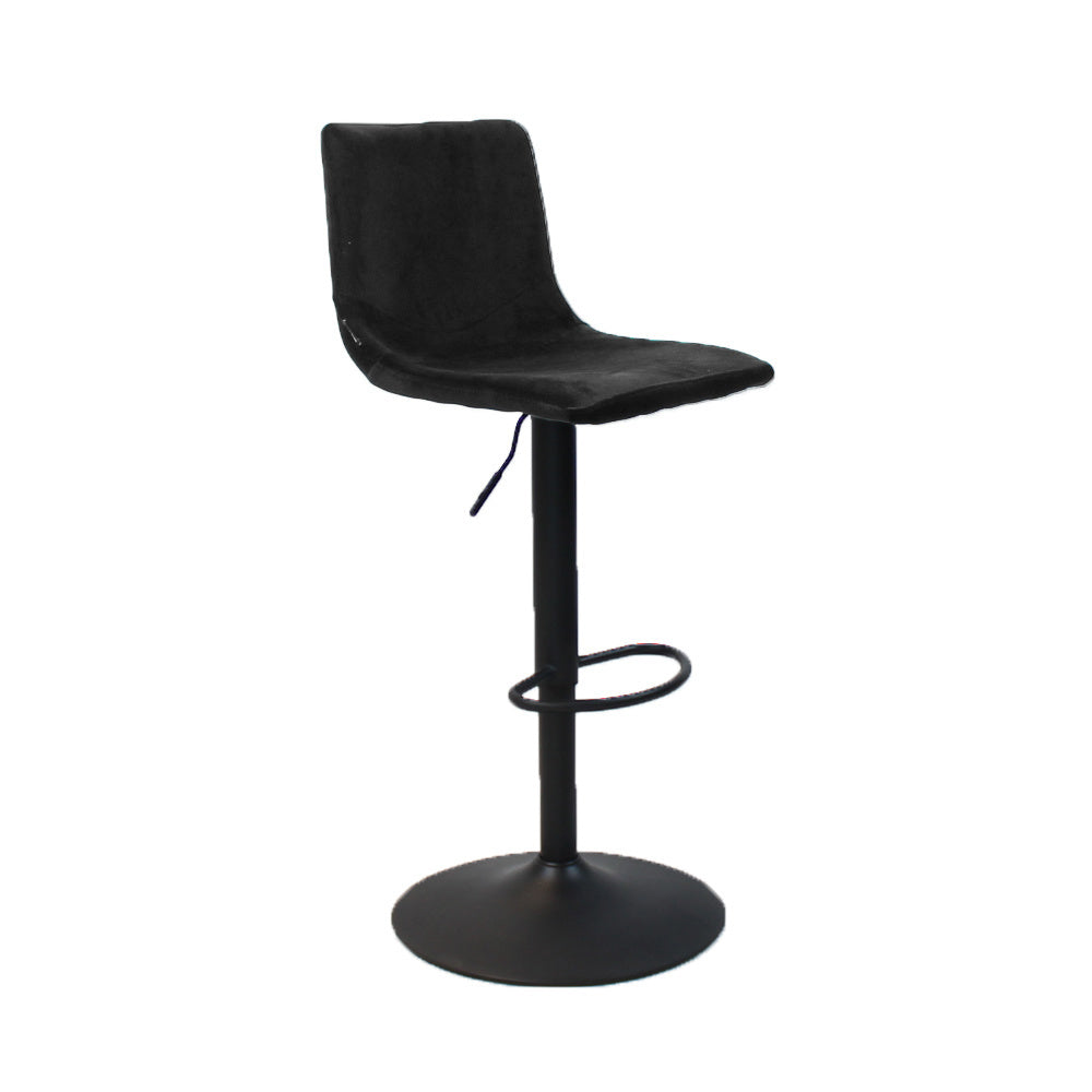 Velvet bar stool Frenkie black 60-76 cm, 45 cm wide