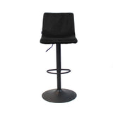 Velvet bar stool Frenkie black 60-76 cm, 45 cm wide
