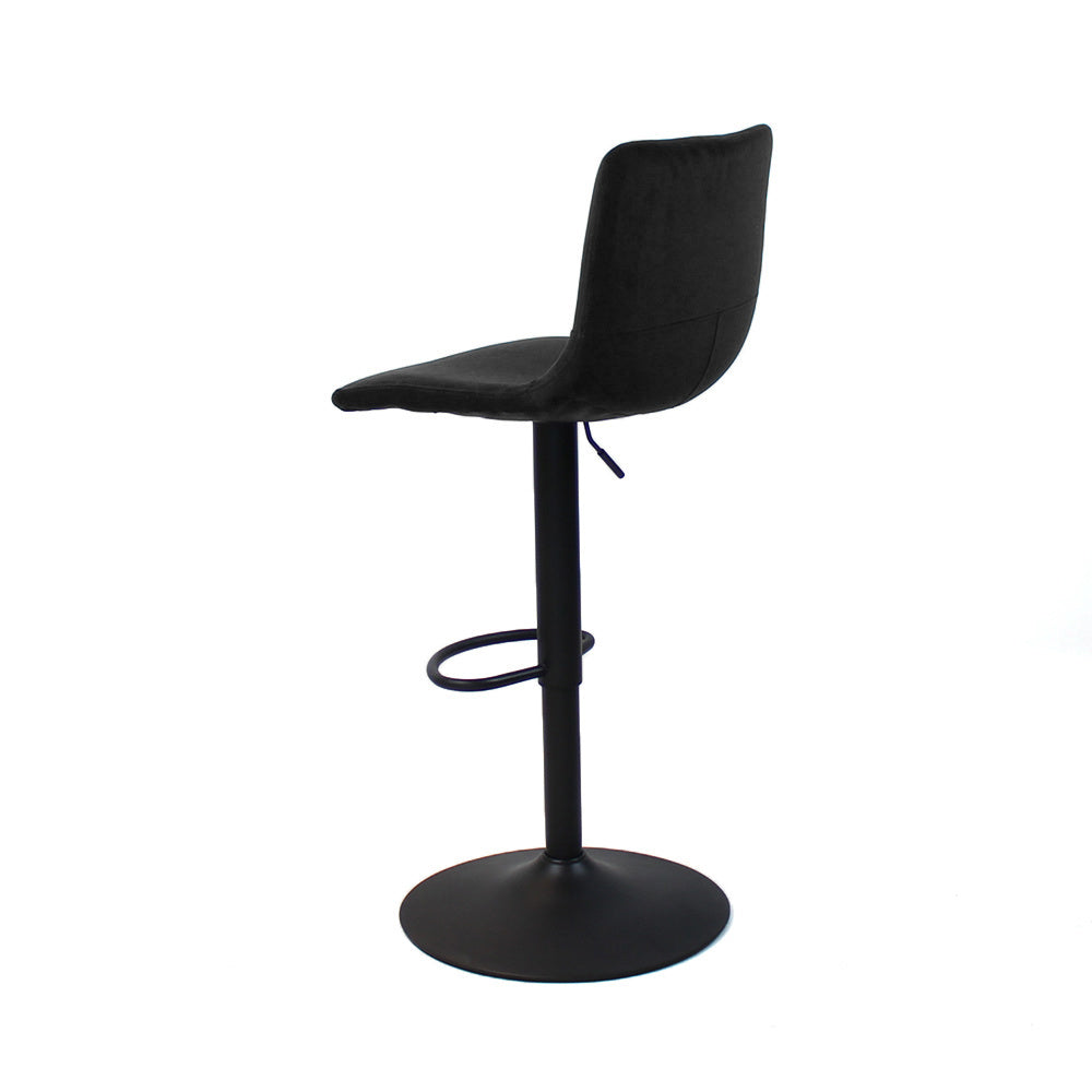Velvet bar stool Frenkie black 60-76 cm, 45 cm wide