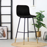 Velvet bar stool Mikky black 65-78 cm, 46 cm wide