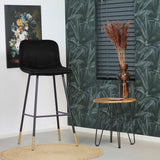 Velvet bar stool Mikky black 65-78 cm, 46 cm wide