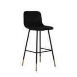 Velvet bar stool Mikky black 65-78 cm, 46 cm wide