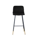 Velvet bar stool Mikky black 65-78 cm, 46 cm wide