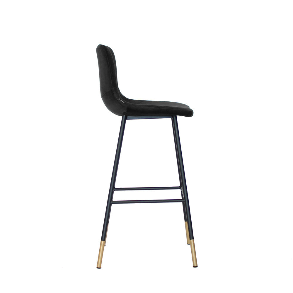 Velvet bar stool Mikky black 65-78 cm, 46 cm wide