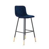 Velvet bar stool Mikky blue 65-78 cm Dark blue 46 cm wide