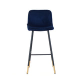 Velvet bar stool Mikky blue 65-78 cm - image 7