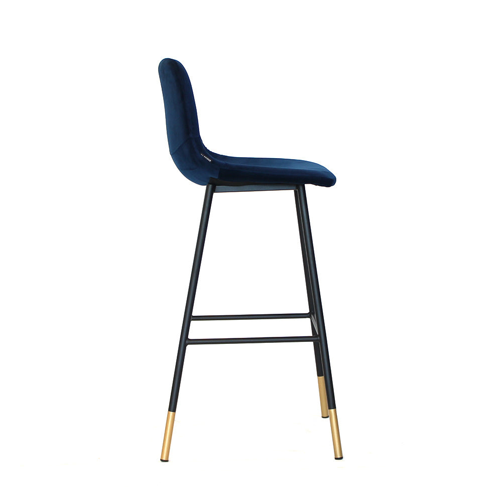 Velvet bar stool Mikky blue 65-78 cm - image 8