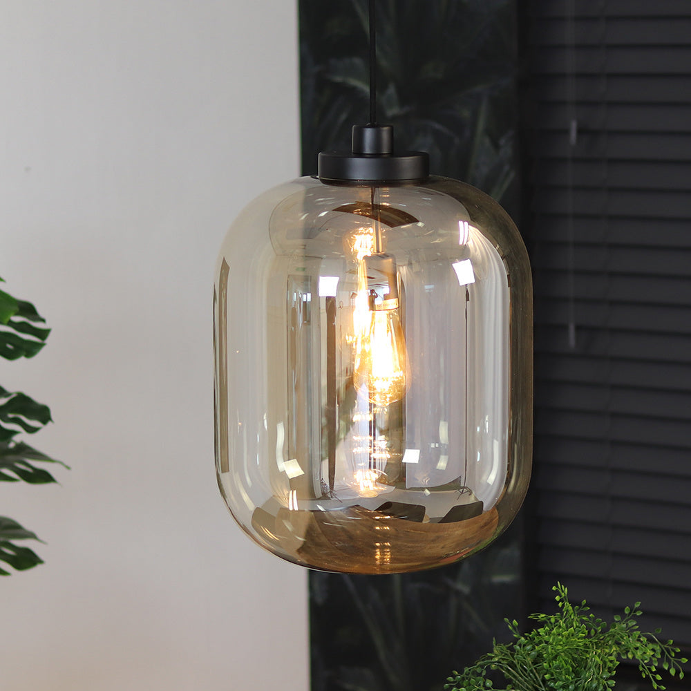 Hanging lamp Amber 45 cm 1-light glass