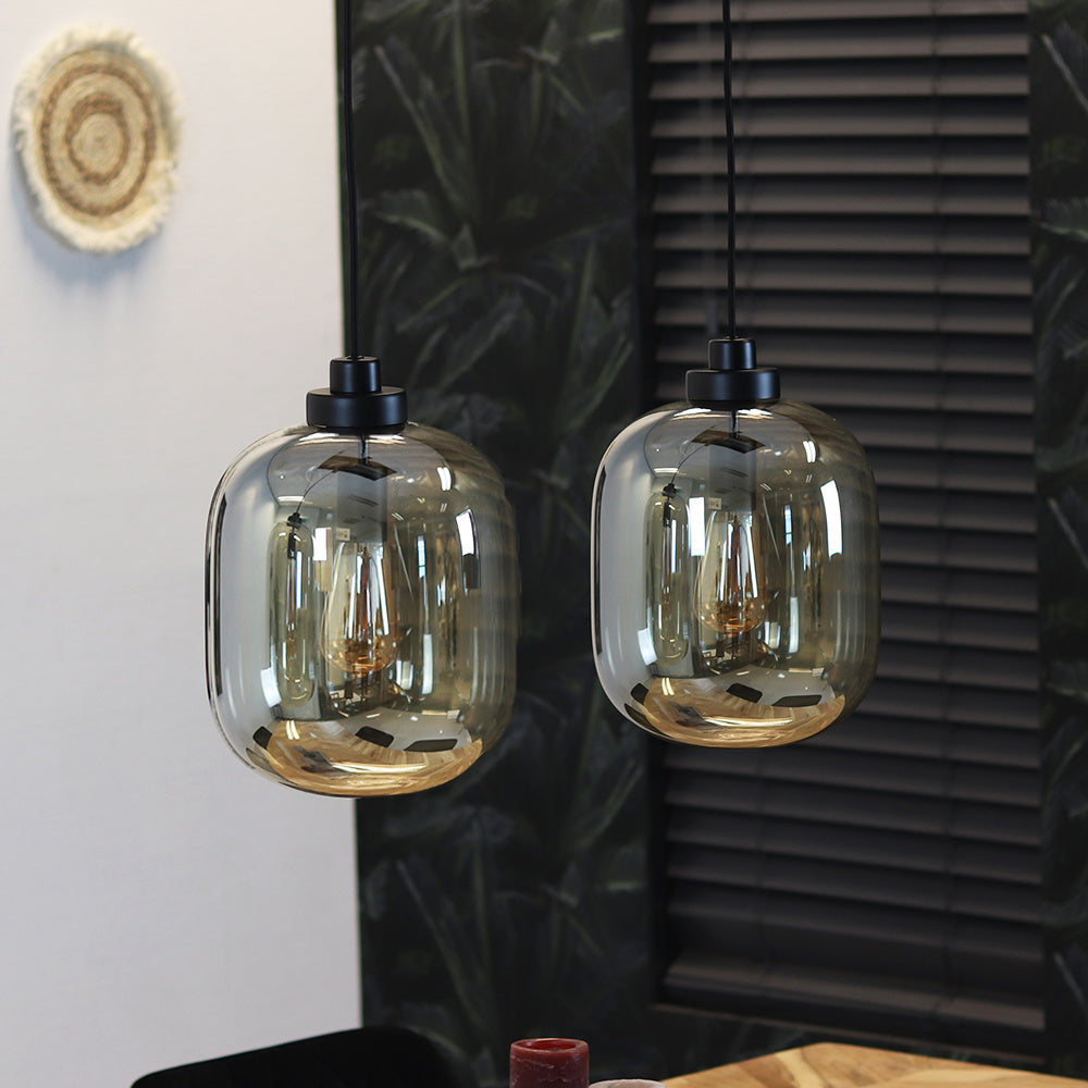 Hanging lamp Amber 30 cm 2-light glass