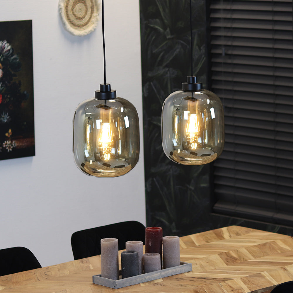 Hanging lamp Amber 30 cm 2-light glass