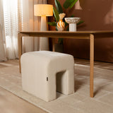 Modular stool Seth chenille off white Recycled polyester