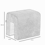 Modular stool Seth chenille off white Recycled polyester