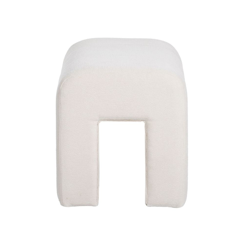 Modular stool Seth chenille off white Recycled polyester