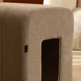 Modular stool Seth chenille taupe Recycled polyester