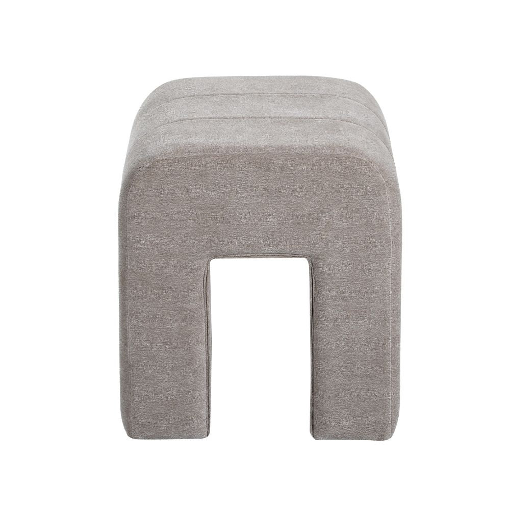 Modular stool Seth chenille taupe Recycled polyester