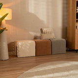 Modular stool Seth chenille terracotta Recycled polyester