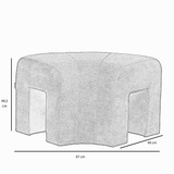 Modulaire hoekhocker Seth chenille off white Wit