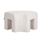 Modulaire hoekhocker Seth chenille off white Wit