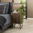 Bedside table Tory DH Interior Mango LxWxH 65x45x35 Mango wood Atmospheric photo diagonal front view