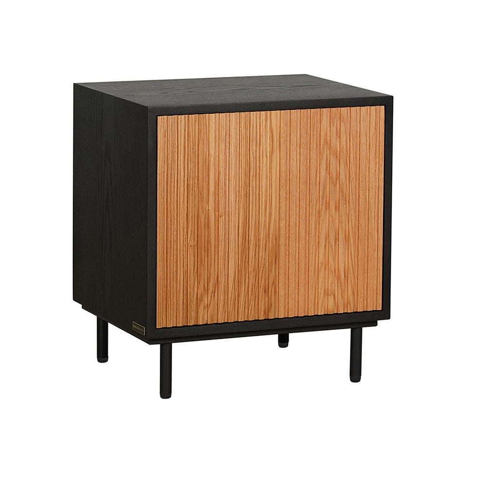 Bedside table Shelly black/white oak Black, White oak Rubberwood