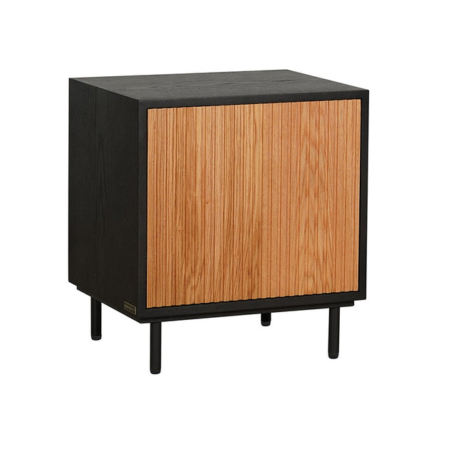Bedside table Shelly black/white oak Black, White oak Rubberwood