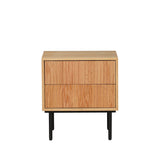 Yoka bedside table in white oak with Rubberwood drawers