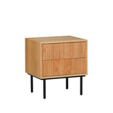 Yoka bedside table in white oak with Rubberwood drawers