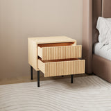 Yoka bedside table in white oak with Rubberwood drawers