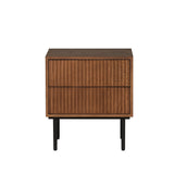 Yoka rustic oak bedside table with Rubberwood drawers