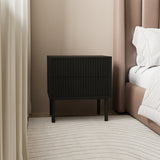 Yoka bedside table black oak with Rubberwood drawers