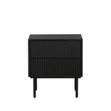 Yoka bedside table black oak with Rubberwood drawers