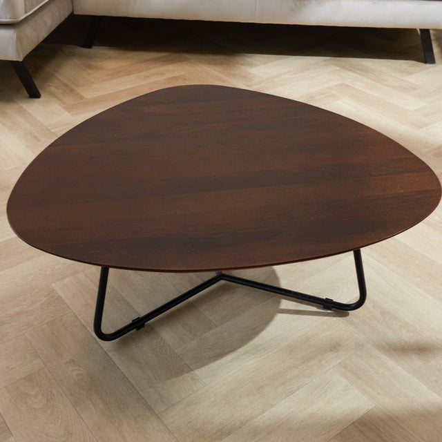 Salontafel Zoë Dark Walnut Dimehouse Bruin LxBxH 90x81x24 Mangohout Sfeerfoto schuin vooraanzicht