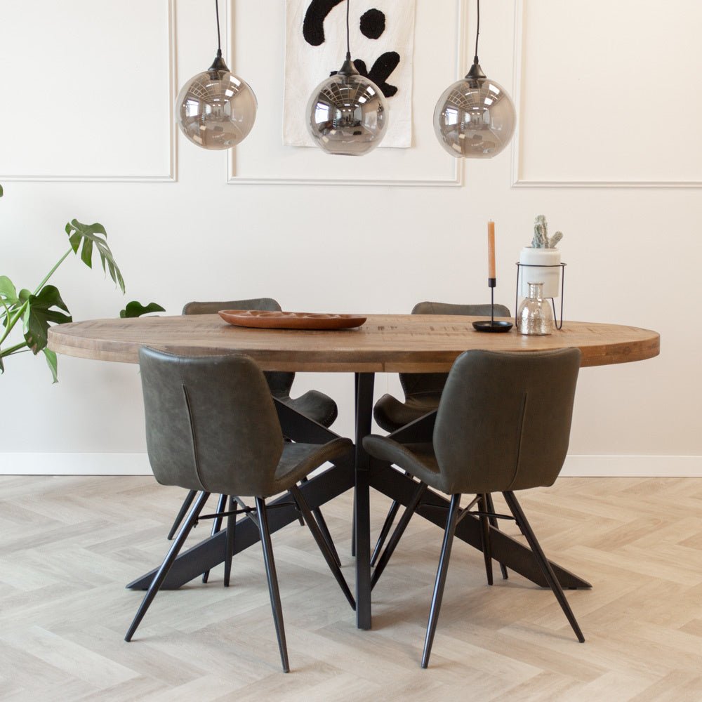 Dining table Lennon Dimehouse Brown LxWxH 203x110x10 Mango wood Atmospheric photo in situation